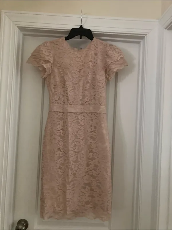 Rachel Parcell Blush Lace Midi Dress with Puff Sleeves - Image 3