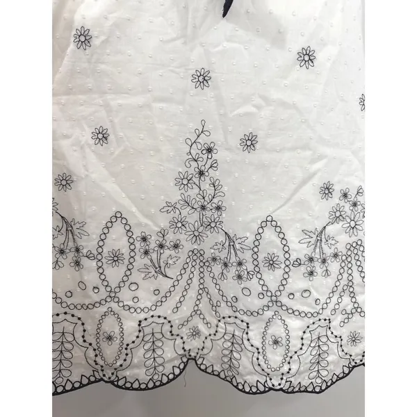 White House Black Market White Floral Embroidered Strapless Dress Women 6 A-Line - Image 5