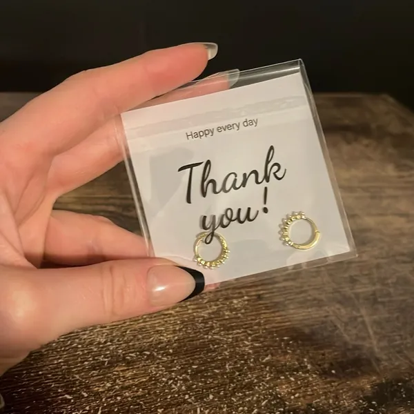 Small gold hoops with pearl details new in packaging - Image 2