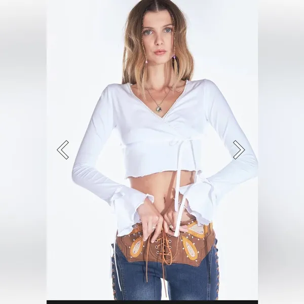 dELiA*s by Dolls Kill Pretty Fly Wrap Front Crop Top - Image 6
