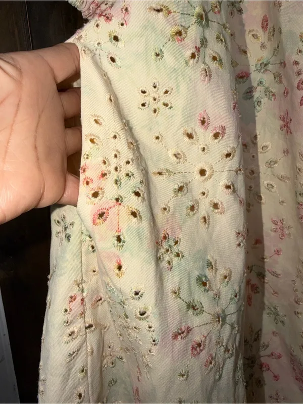 Impressions‎ Floral Print Eyelet Babydoll Dress - Image 2