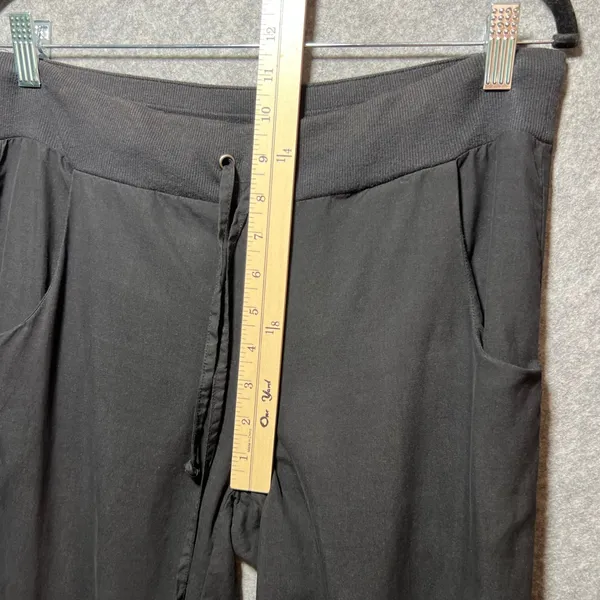 Threads‎ Saks Fifth Avenue Womens Black 100% Silk Jogger Pants Drawstring Small - Image 5
