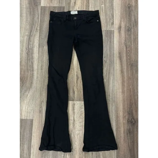 Current/Elliott The Frontman Black Tar Flare Jeans Women’s 28 - Image 2