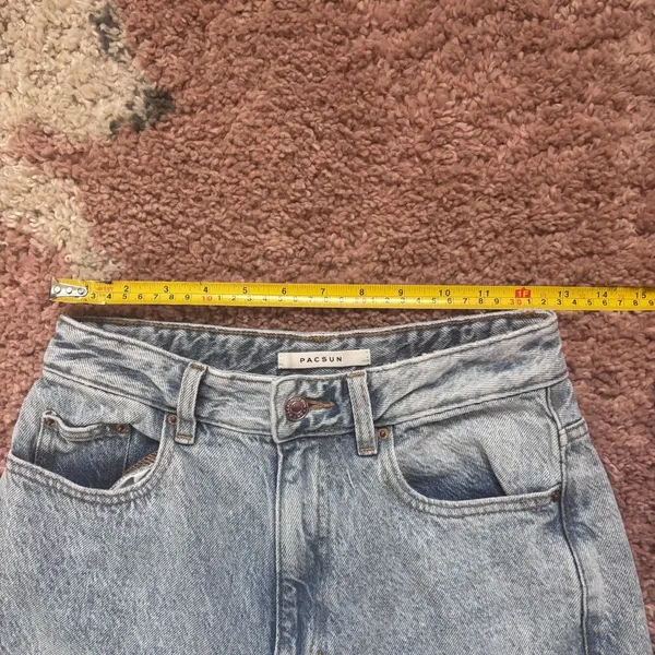 Pacsun 90s Boyfriend Jeans Womens 26 (actual 25x29) Blue Denim Distressed Zip - Image 8