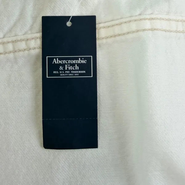 Abercrombie & Fitch White‎ Denim Jacket women XS Fitted Stretch Trucker Jean New - Image 8