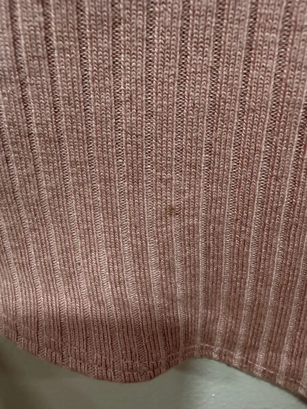 Reformation Jeans Pink Ribbed Tie Front Crop Top Size Small - Image 4