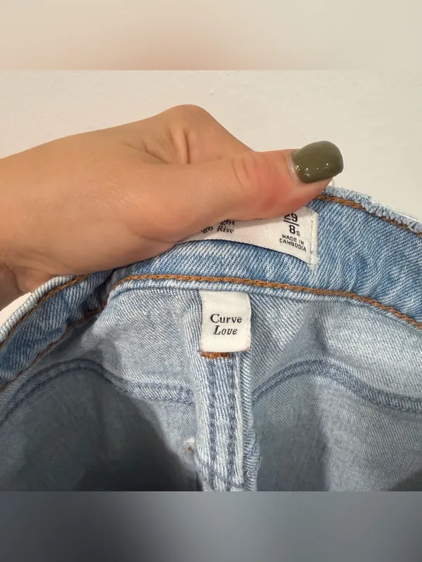 Abercrombie & Fitch Curve Love High Rise 90’s Straight Jean Light Cuffed Hem 29 - Image 5