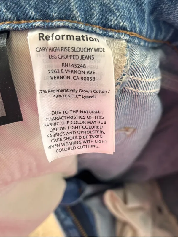 Reformation Light Blue Wide-Leg Jeans - Image 3