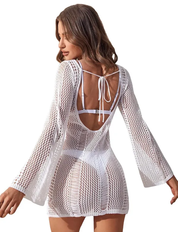 Knit Swim Cover Up White - Image 2