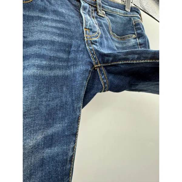 BKE Stella Straight Jeans Womens 25 Dark Wash‎ Blue Low Rise Whiskered Denim - Image 3
