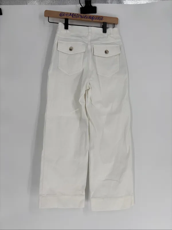 Spanx white wide leg jeans xs - Image 2