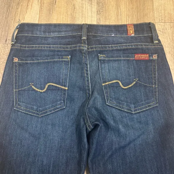7 For All Mankind Women's Straight Leg Jean Dark Wash 24 - Image 5