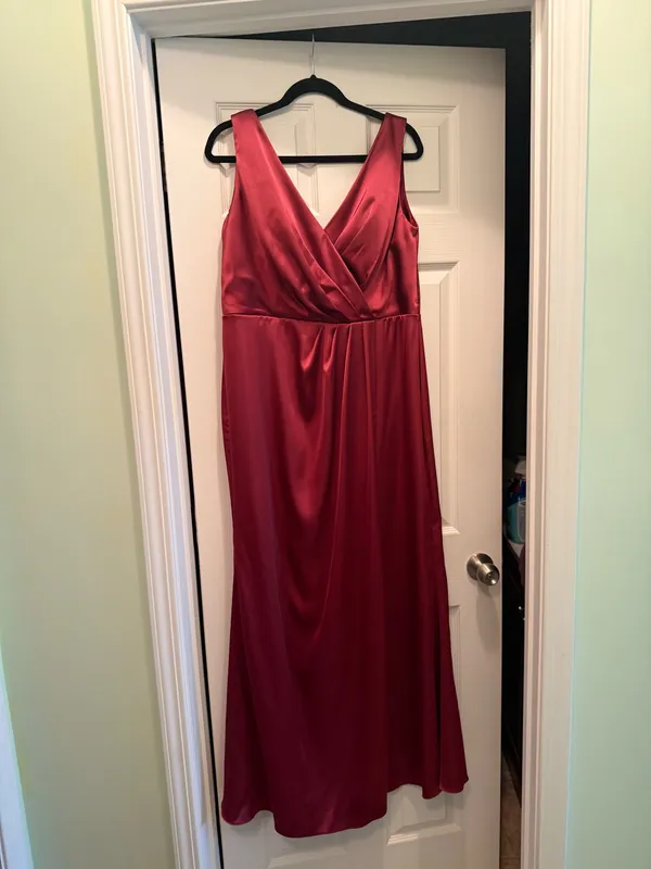 Revelry Berry Satin Dress - Image 2
