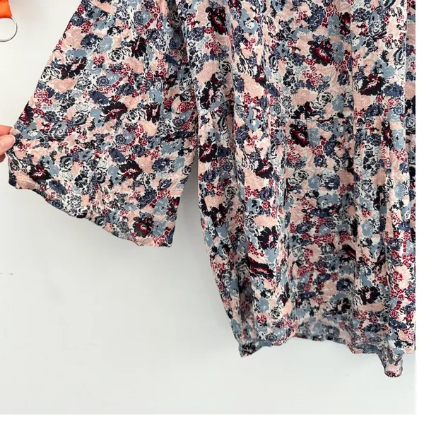 Lucky Brand Ditsy Floral Tiered Peasant Top Small Boho Prairie Western Shirt‎ - Image 5