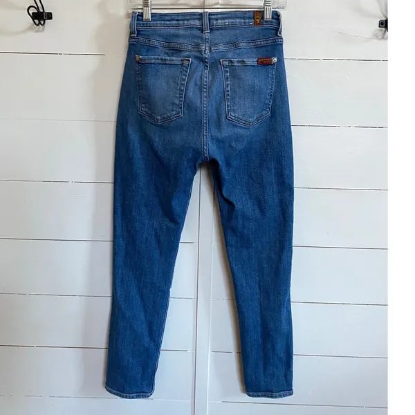7 For All Mankind Josefina High Waist Slim Boyfriend Blue Jeans‎ Size 26 - Image 4