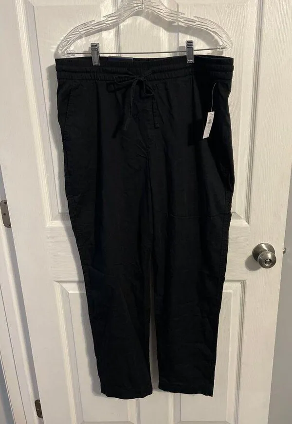 GAP Womens Easy Straight Pull-on Pants True Black Size Large Tall New With Tags - Image 3