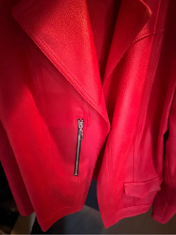 Bali Red Faux Leather Moto Jacket - Women's - Image 4