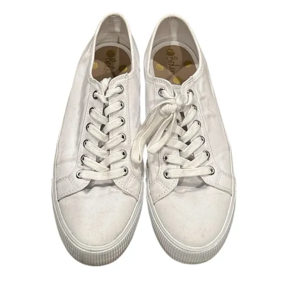 BODEN RAINBOW STRIPE BACK White Canvas PLATFORM Sneakers 40 - Image 5