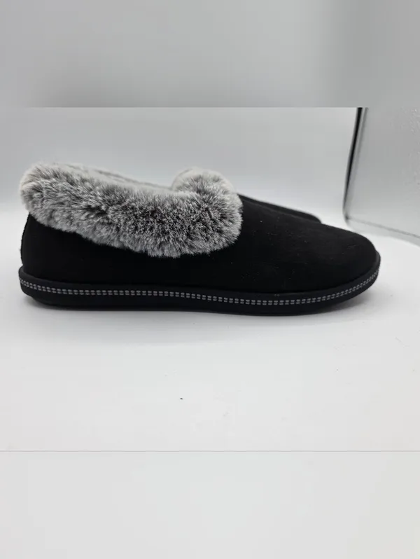 Skechers Womens Cozy Campfire Team Toasty plush gray faux Suede Fur Sz 8 black - Image 5
