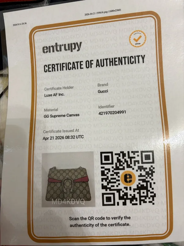 Gucci GG Supreme Dionysus Mini Bag with red accent - Image 6