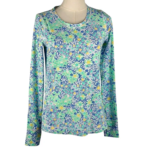 Lilly Pulitzer Luxletic Renay Sunguard Long Sleeve Top SMALL UPF 50+ Floral - Image 2