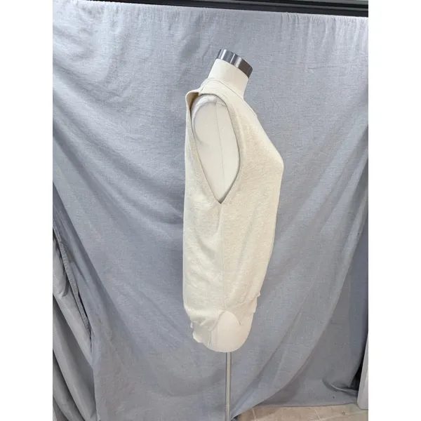 Maeve by Anthropologie‎ Oatmeal Beige Open Tie Back Knit Sweater Vest One Size - Image 7