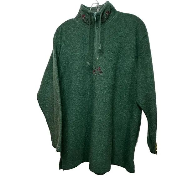 Victoria Secret Sweater Womens Pullover Quarter‎ Zip Green Country Casual Ladies - Image 4