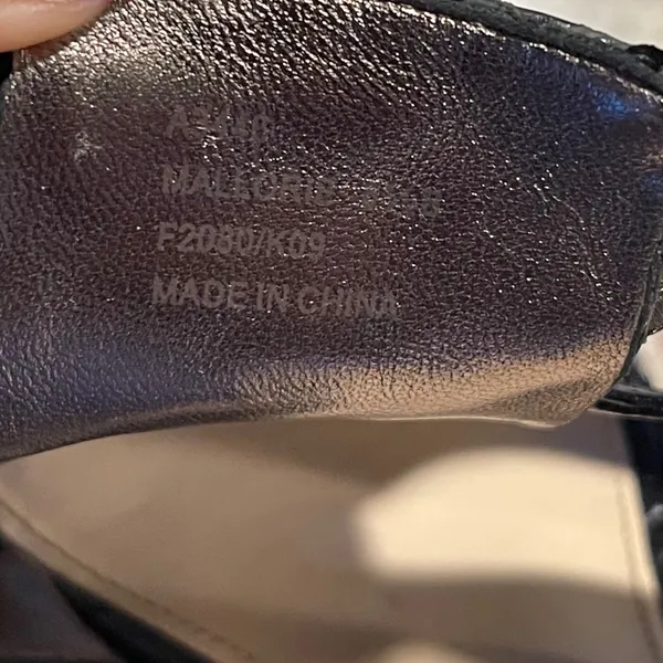 Coach Mallory Wedge Sandal Womens 6.5 Black Metallic Snakeskin Studded Gladiator - Image 7