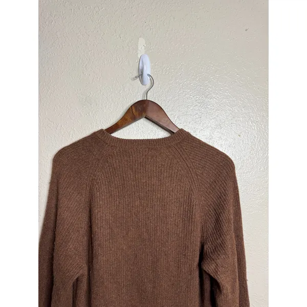 Everlane 100% Cashmere Rib Round Crew Sweater Womans M Brown Relaxed - Image 7