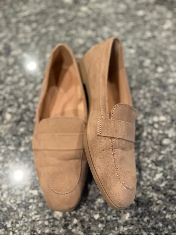 Old Navy Taupe Suede Penny Loafers - Image 2