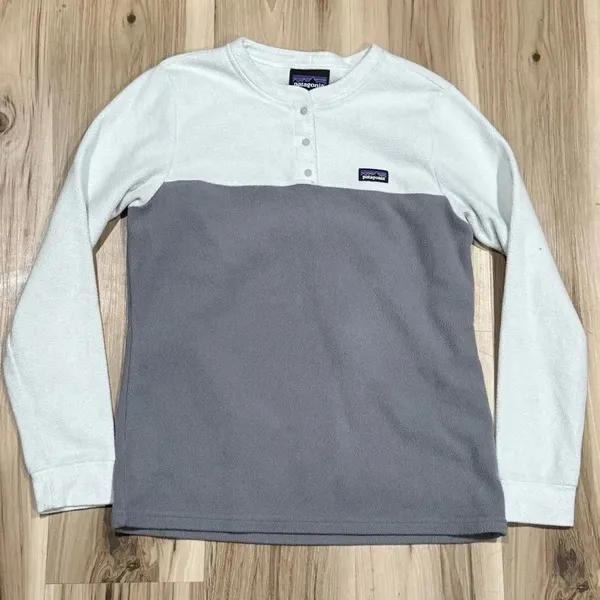 Patagonia Micro D Fleece Henley Colorblock Shirt Women’s Small - Image 2