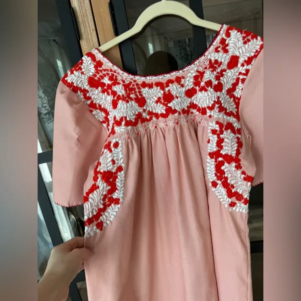 Margarita Embroidered shift dress oaxacan floral sara golondrina short sleeve - Image 8