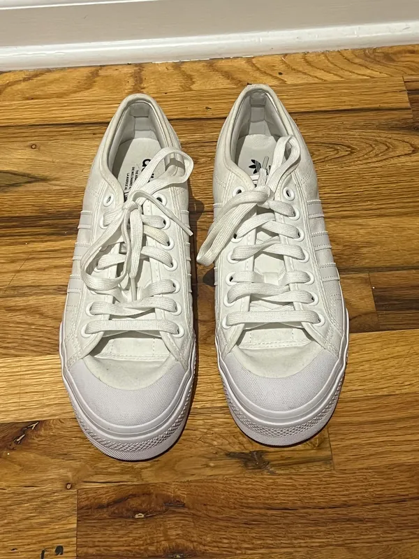 Adidas Women’s Nizza Platform White Lace Up Sneakers (Size 11) - Image 3