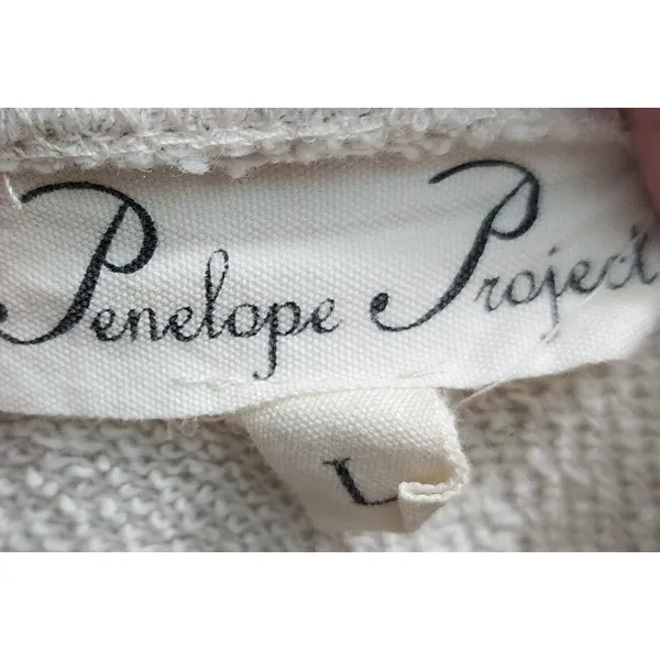 Penelope Project Ruffle Sleeve Sweatshirt Keyhole Back Casual‎ Top L - Image 3