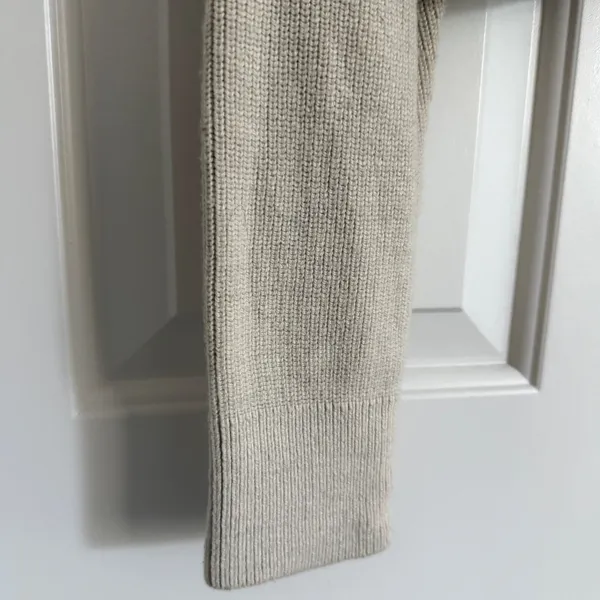 Lululemon Collared Merino Wool Blend Sweater Size L Heathered Bone Cropped - Image 4