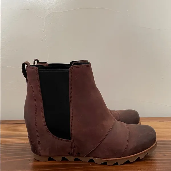 Sorel Lea Wedge Ankle Boots In Redwood/Black Women’s Size 10 - Image 4
