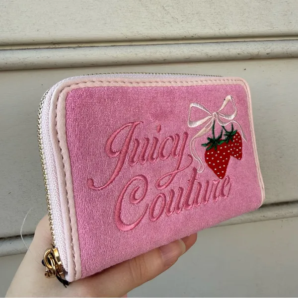 Juicy Couture terrycloth Pink Wallet with Strawberry Design - Image 3