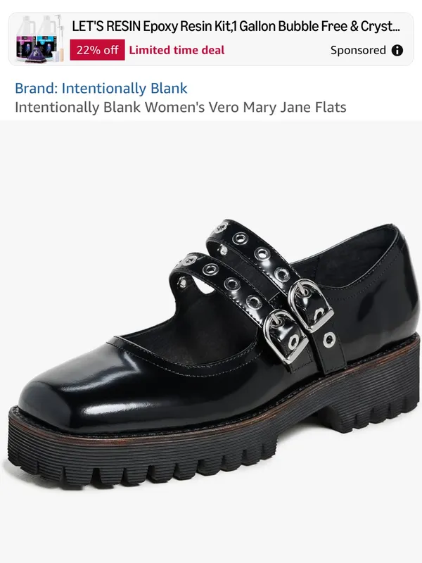 Intentionally Blank Black Patent Leather Studded Double-Strap Mary Jane Shoe 9 - Image 9