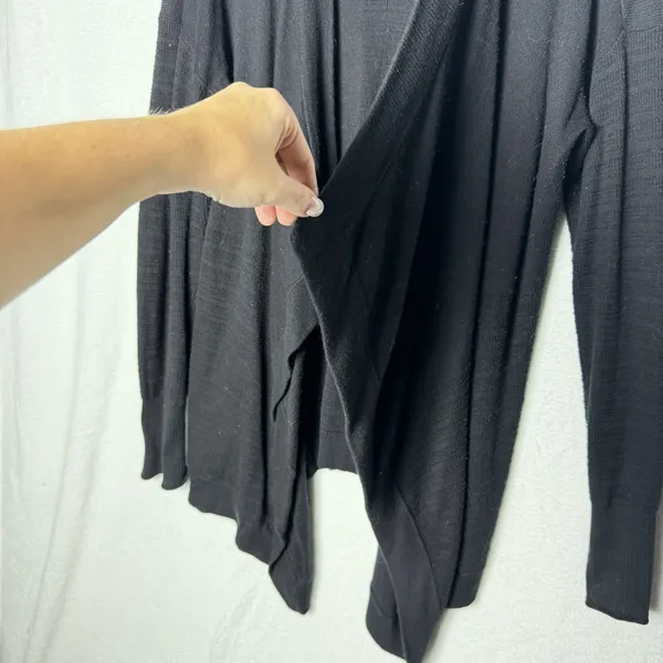 Lululemon Cardigan Black Find Your Calm Wrap Sweater Silk Blend Womens 6-8 - Image 3
