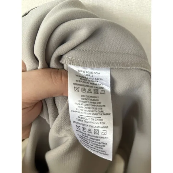 AQ/AQ Oyster Veronika Grey Cowl Neck Sleeveless Sheath Dress - Image 6