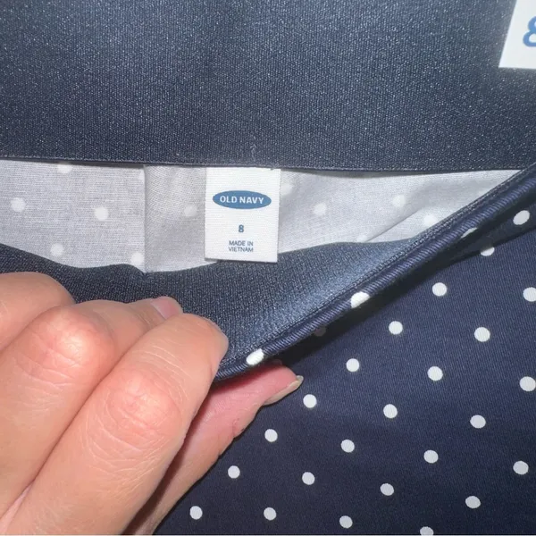 Old Navy women’s business casual stretchy Blue & White Polka Dot Pants size 8 🆕 - Image 10