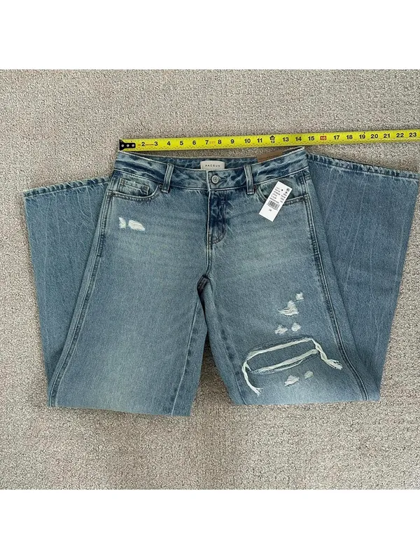 Pacsun Casey Low Rise Baggy Jeans Ripped Indigo NWT Size 24 - Image 6