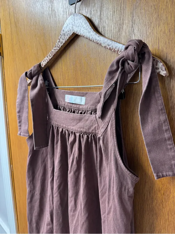 Free People FP Beach Free-Est Honey Tie Shoulder Mini Dress Brown Small - Image 8