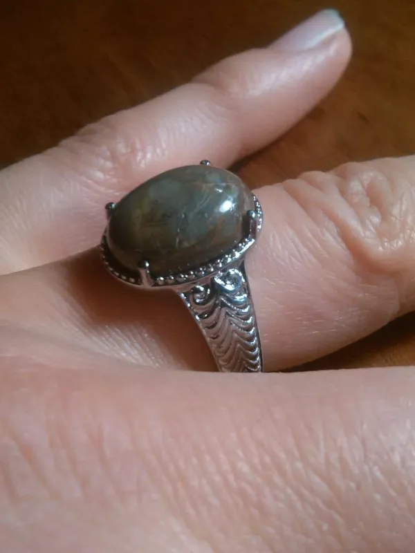 Venus Jasper Stainless Steel Solitaire Ring (Size 7) - Image 8