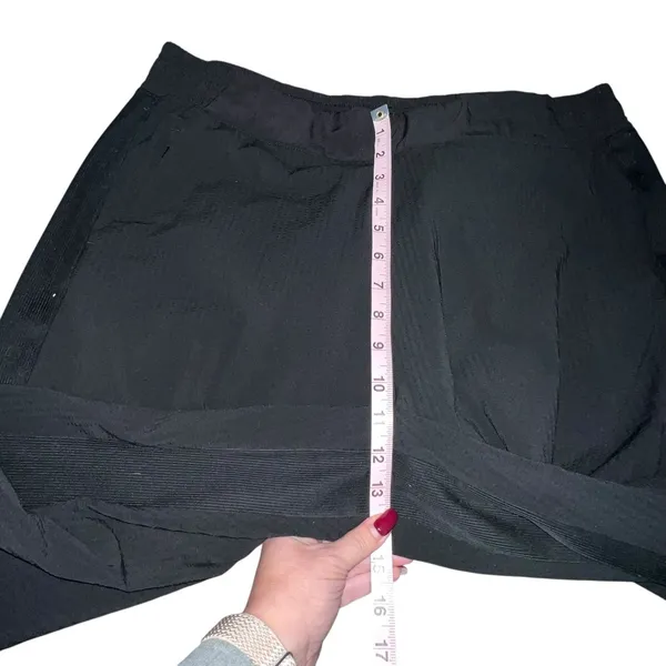 Athleta Womens‎ Textured Brooklyn Jogger Pants Size 16 Black Side Stripe Nylon - Image 9