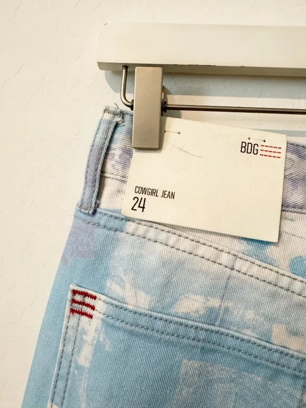BDG Urban Outfitters Cowgirl Jeans Size 24 Renaissance Print Low Rise Whimsigoth - Image 8