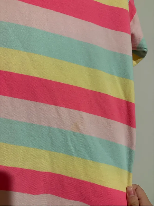 Cabana By Crown & Ivy Multicolor Striped Crew Neck Sweeper Sweatshirt small - Image 7