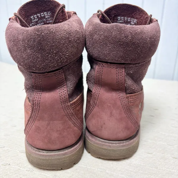 Timberland‎ Premium Dark Red Burgundy Nubuck Waterproof Classic Boots Womens 9.5 - Image 6