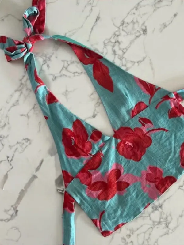 Rhythm Inferna Floral Halter Top - Image 2