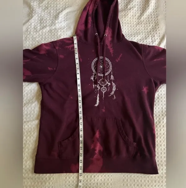 Empyre Dreamcatcher Hoodie XL Bleach Dyed Boho Grunge Witchy Sweatshirt - Image 8